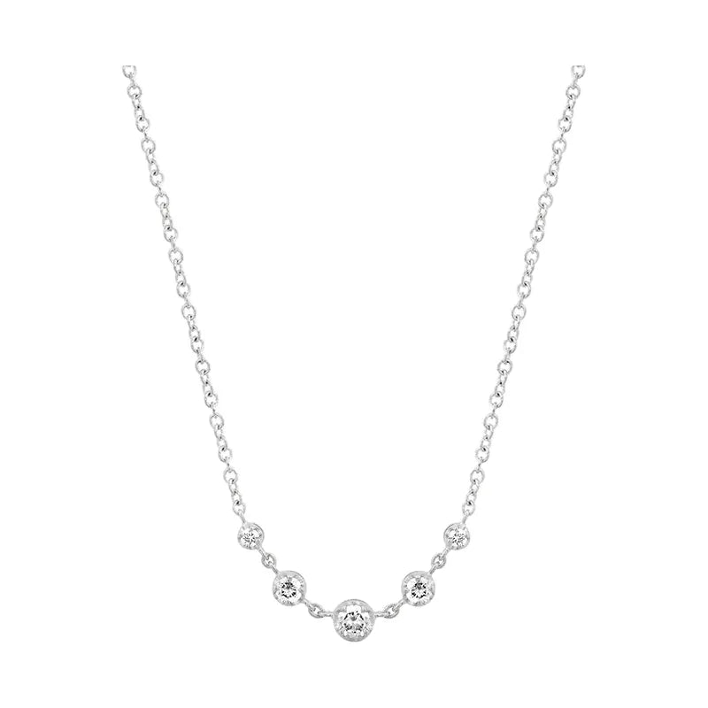 5 Illusion-set Graduated Diamond Accent Necklace