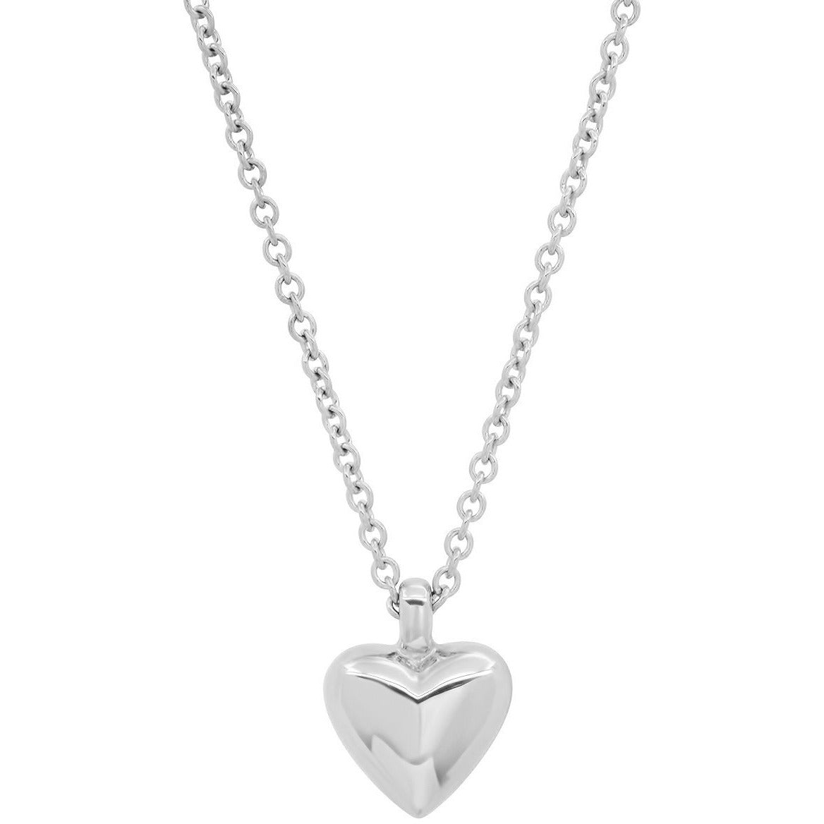 Mini Reversible Diamond and Gold Puffy Heart Necklace