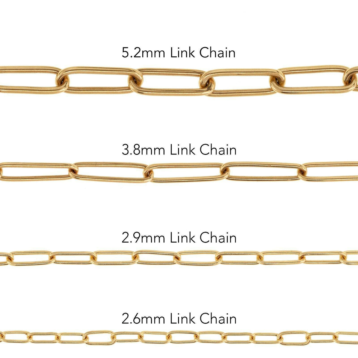 3.8mm Gold Link Carabiner Chain