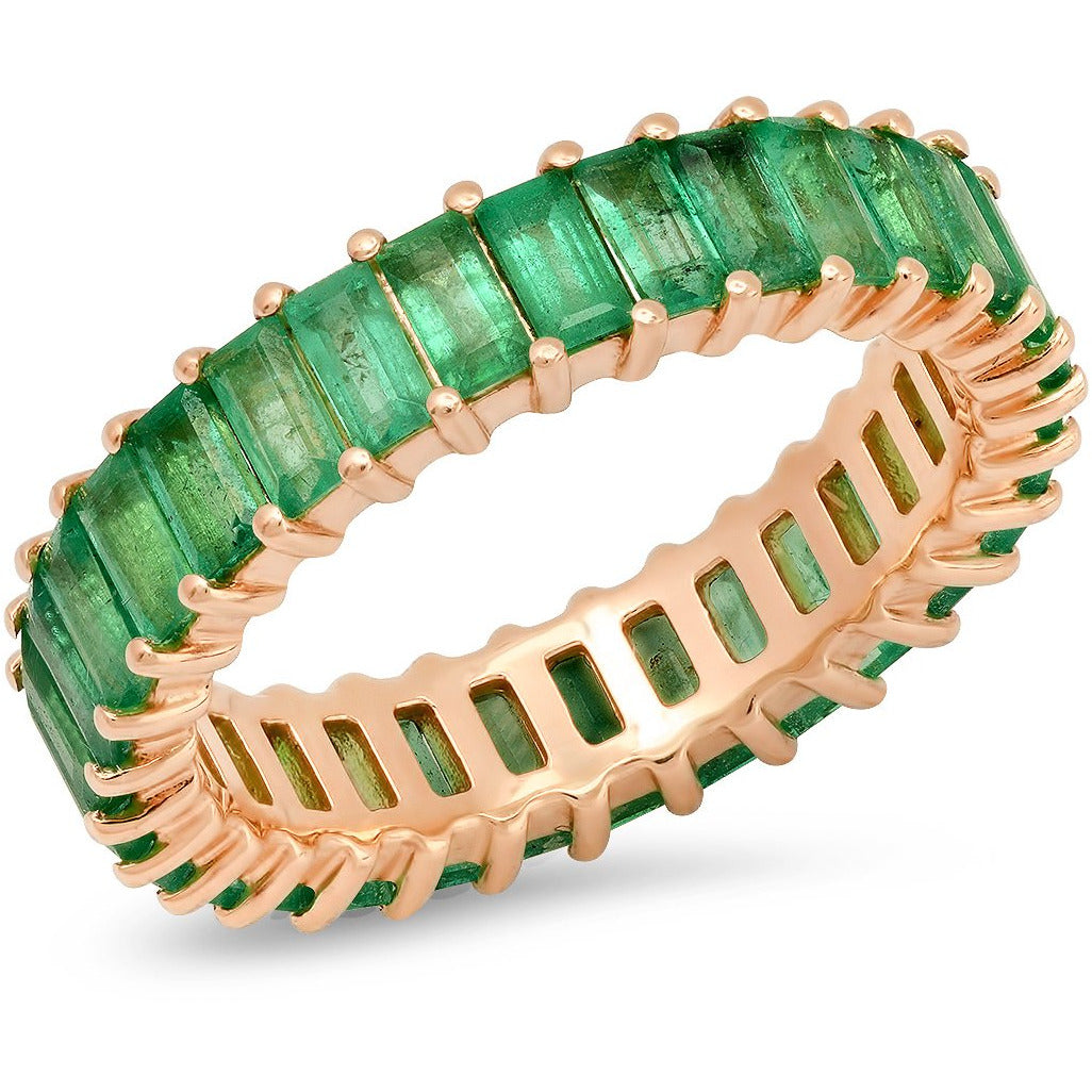 Emerald Vertical Baguette Ring