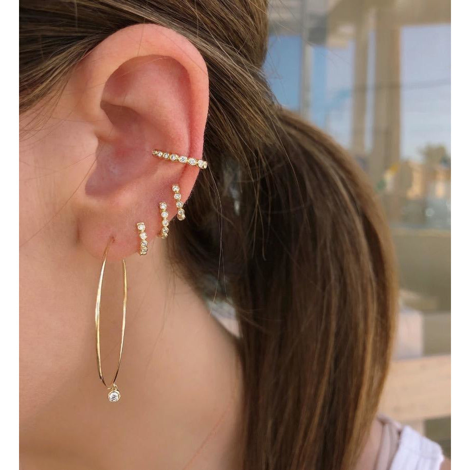 Mini Diamond Bezel Huggie Earring