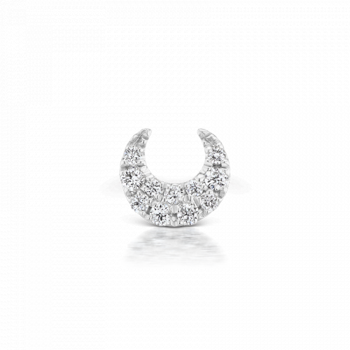 Diamond Moon Threaded Stud Earring - Rae Paz