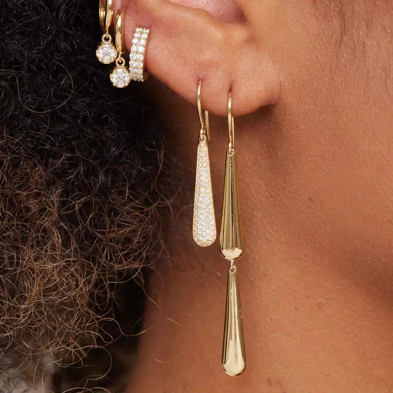 2 Dome Drop Earrings