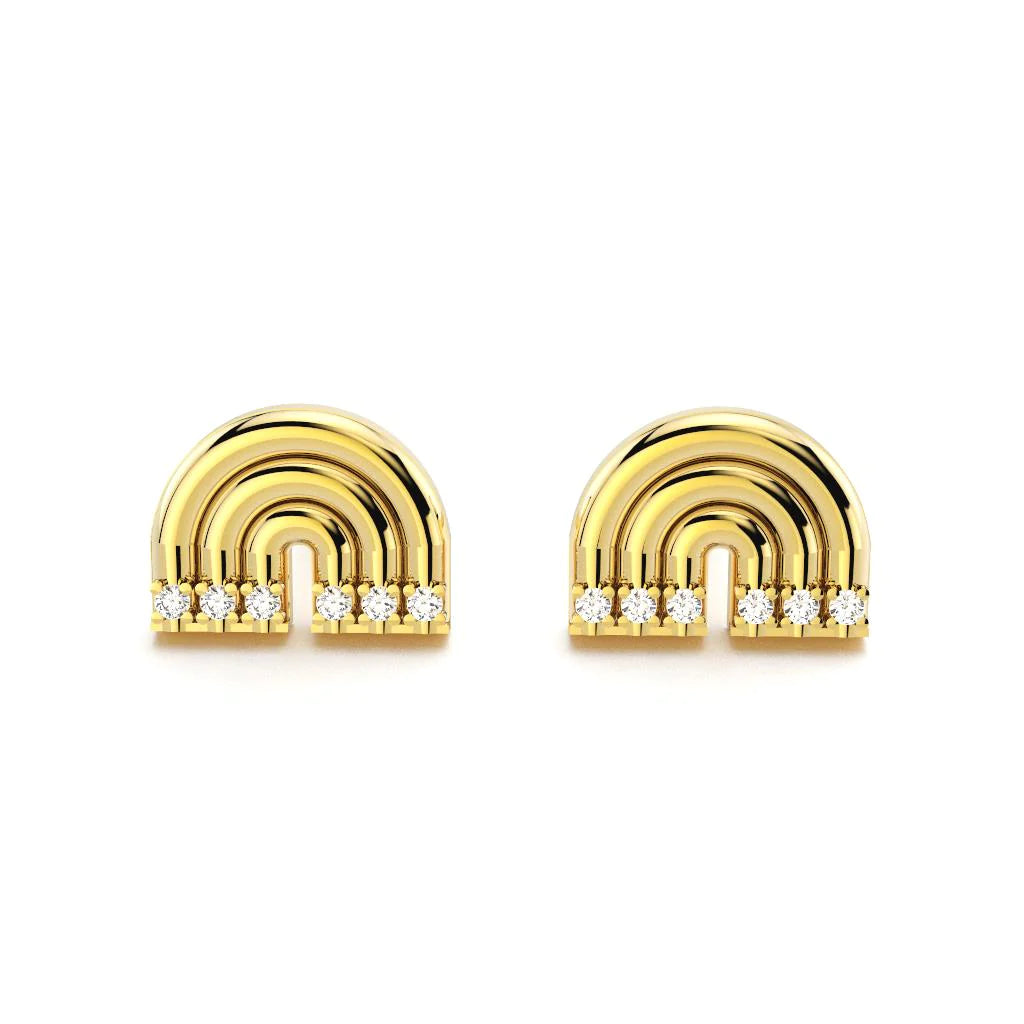 Radiant Arcline Diamond Studs