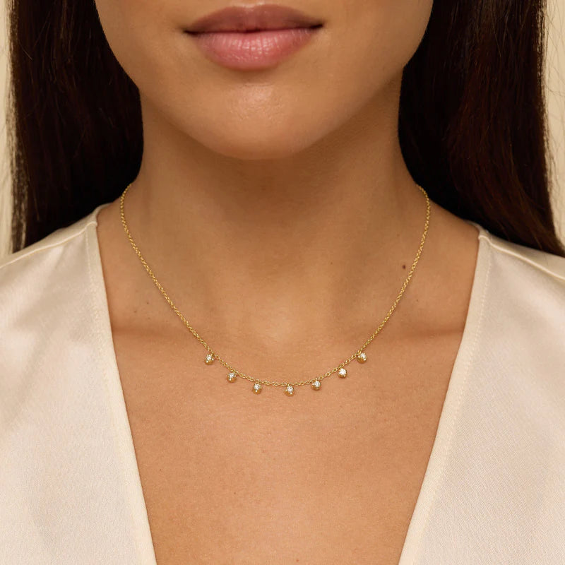 7 Diamond Illusion Set Dangle Necklace