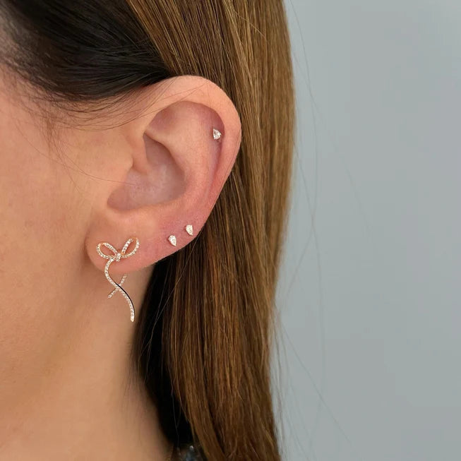 Diamond Bow Earring