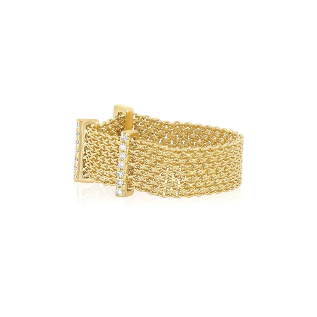 Diamond Bar Mesh Ring