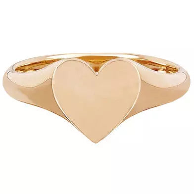 Gold Heart Signet Ring