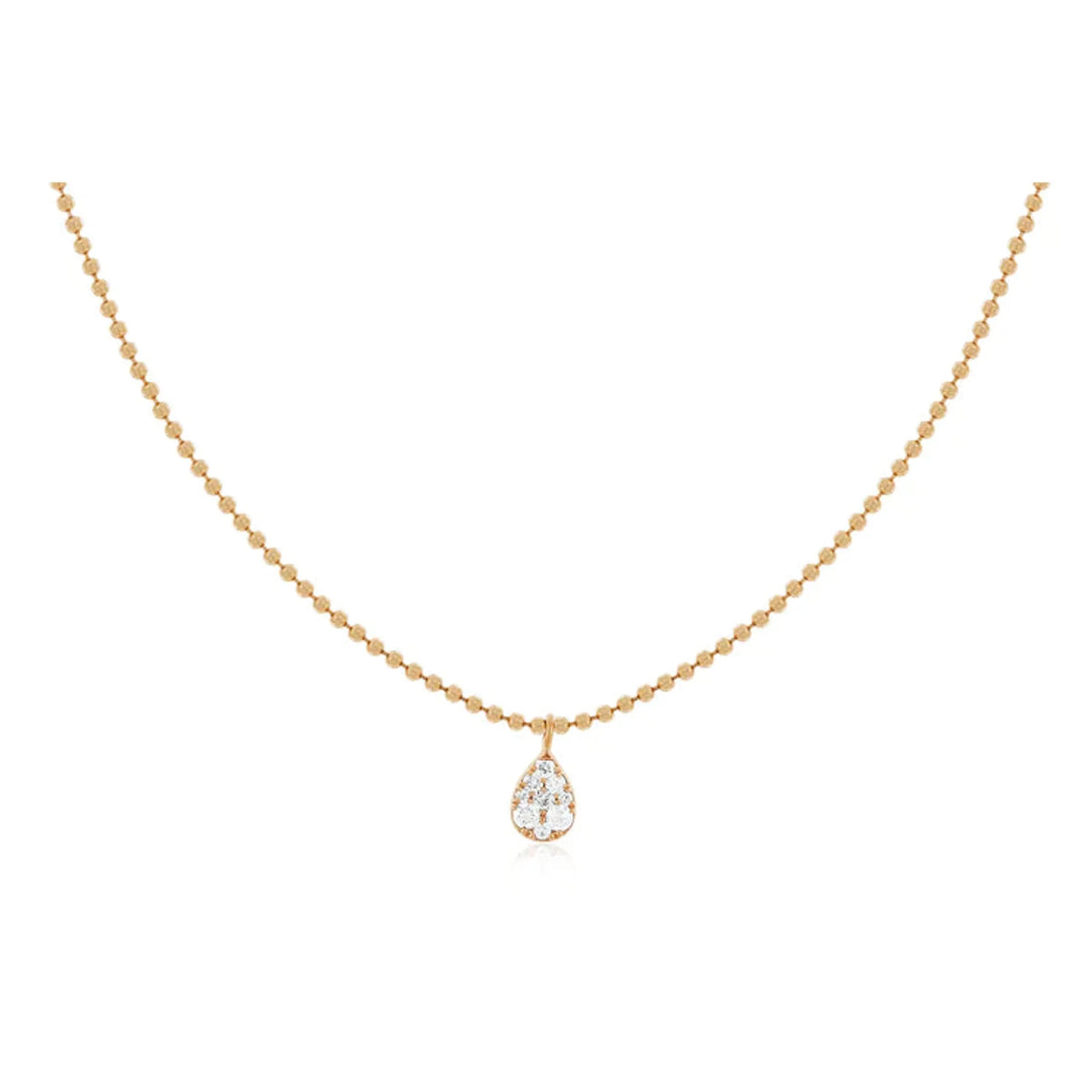 Full Cut Diamond Teardrop Necklace