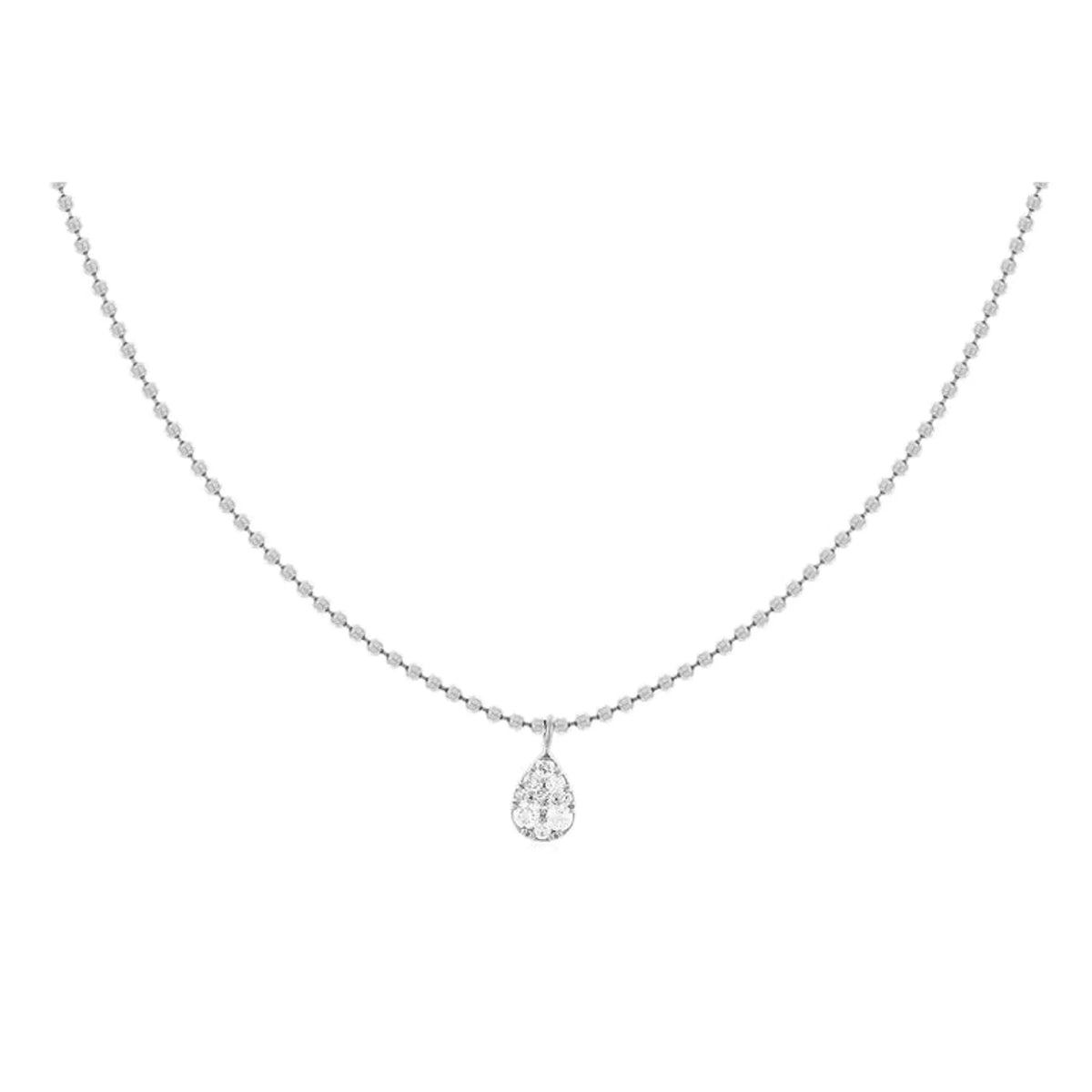 Full Cut Diamond Teardrop Necklace