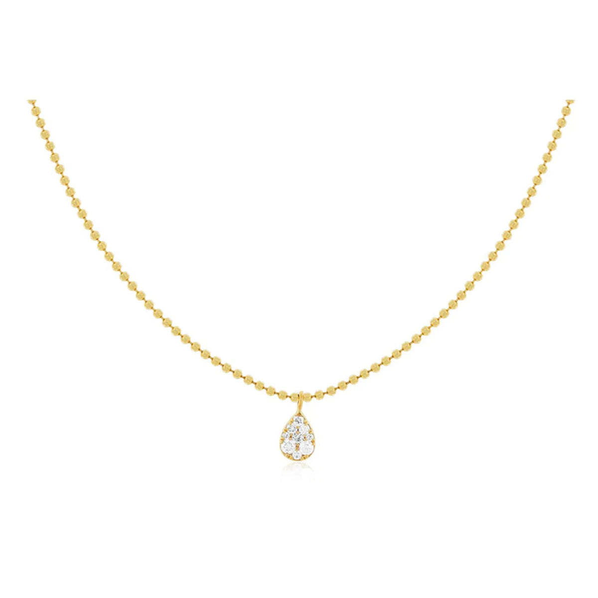 Full Cut Diamond Teardrop Necklace