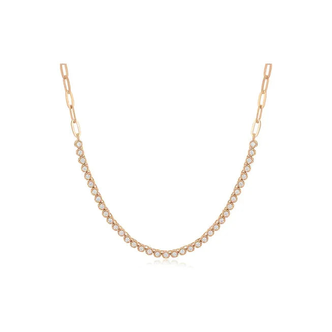 Diamond Segment Mini Link Necklace