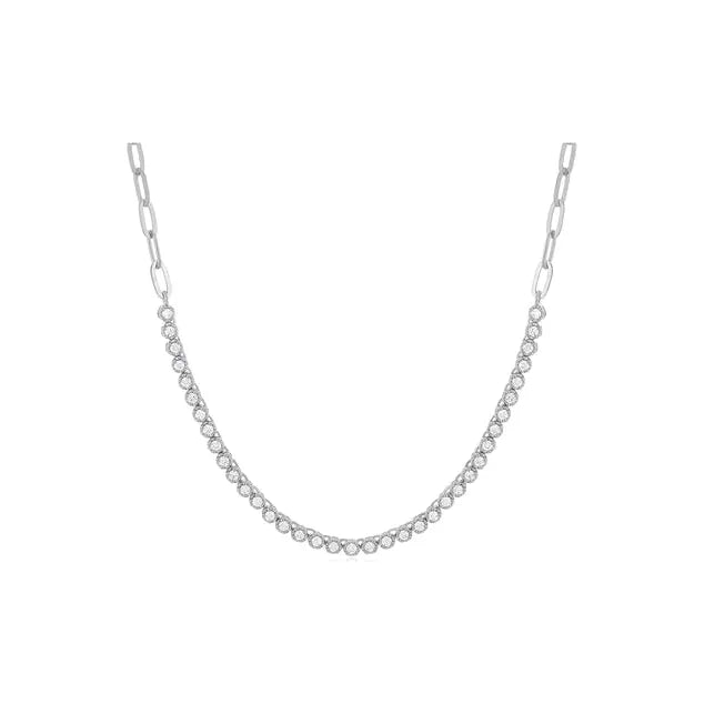 Diamond Segment Mini Link Necklace