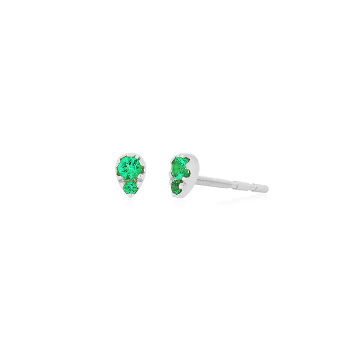 Full Cut Emerald Mini Teardrop Stud Earring