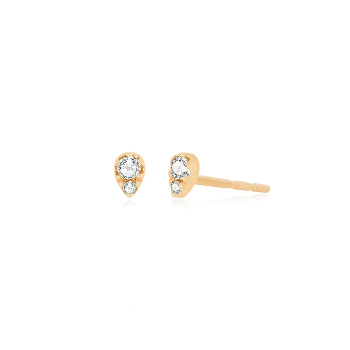 Full Cut Diamond Mini Teardrop Stud Earring