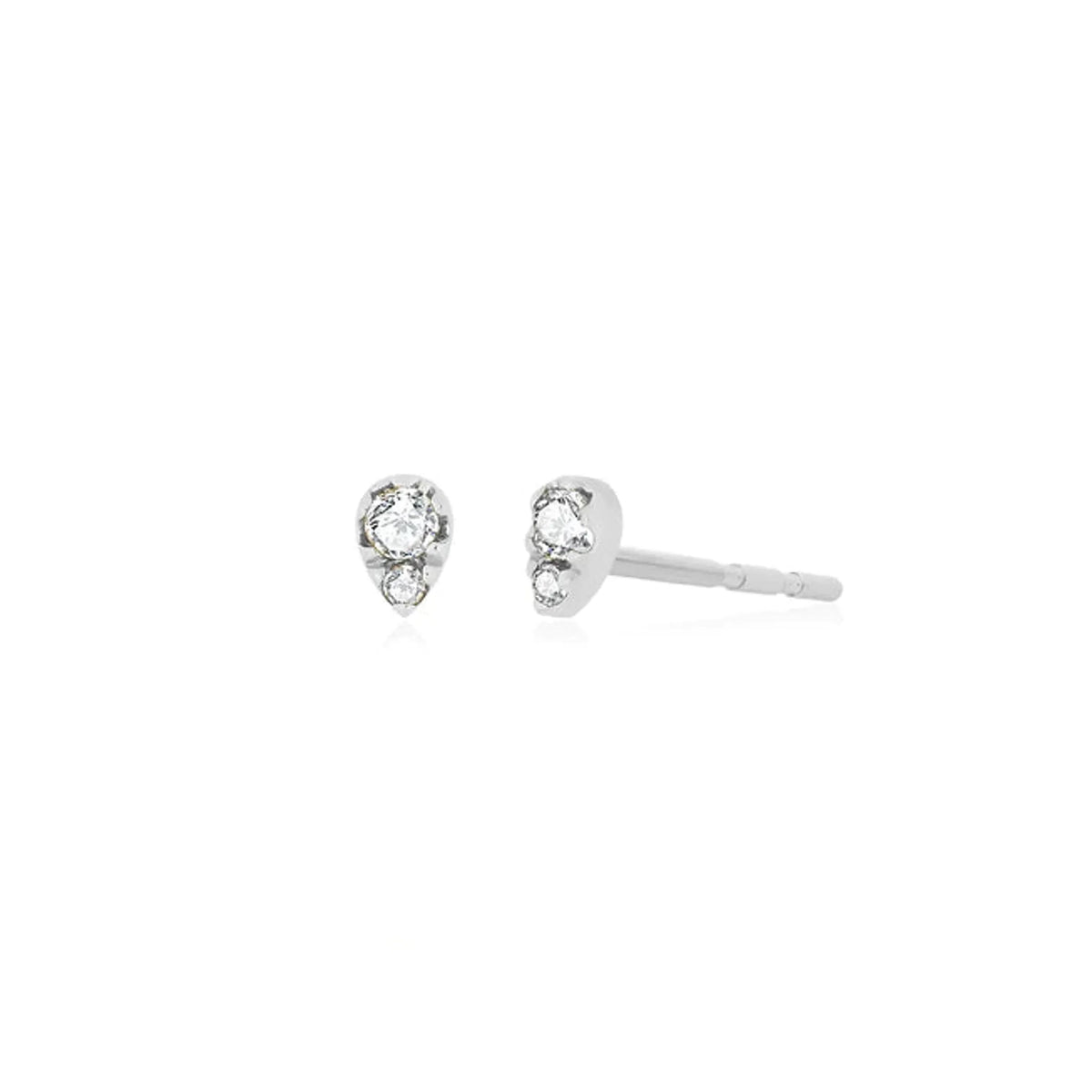 Full Cut Diamond Mini Teardrop Stud Earring