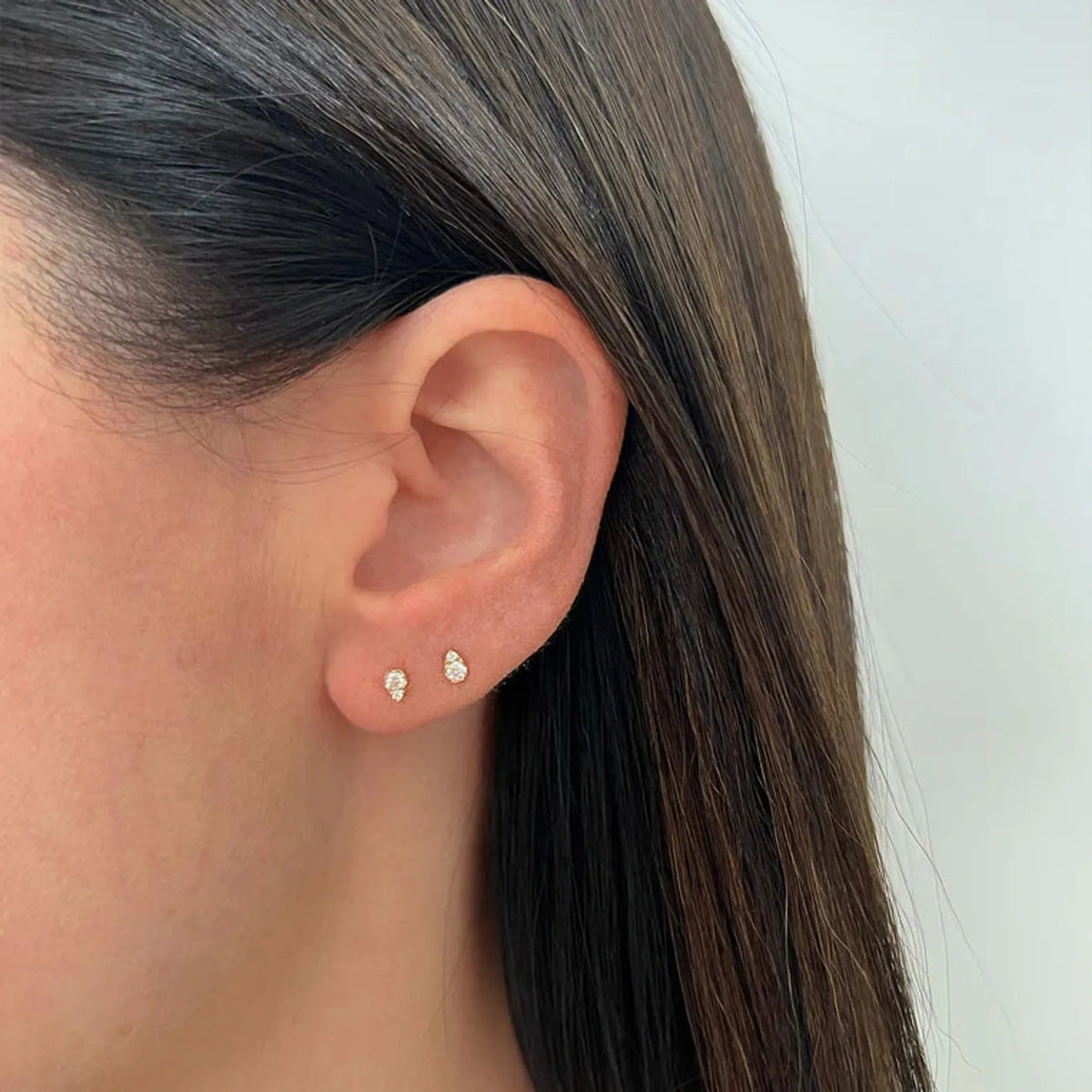 Full Cut Diamond Mini Teardrop Stud Earring