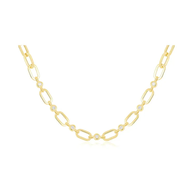 Diamond Pillow Jumbo Link Chain Necklace