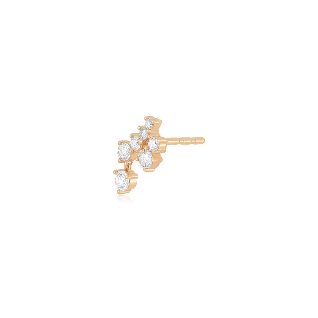 Diamond Cluster Dangle Stud Earring