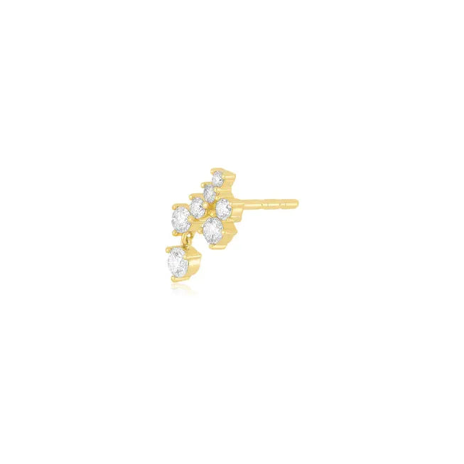 Diamond Cluster Dangle Stud Earring