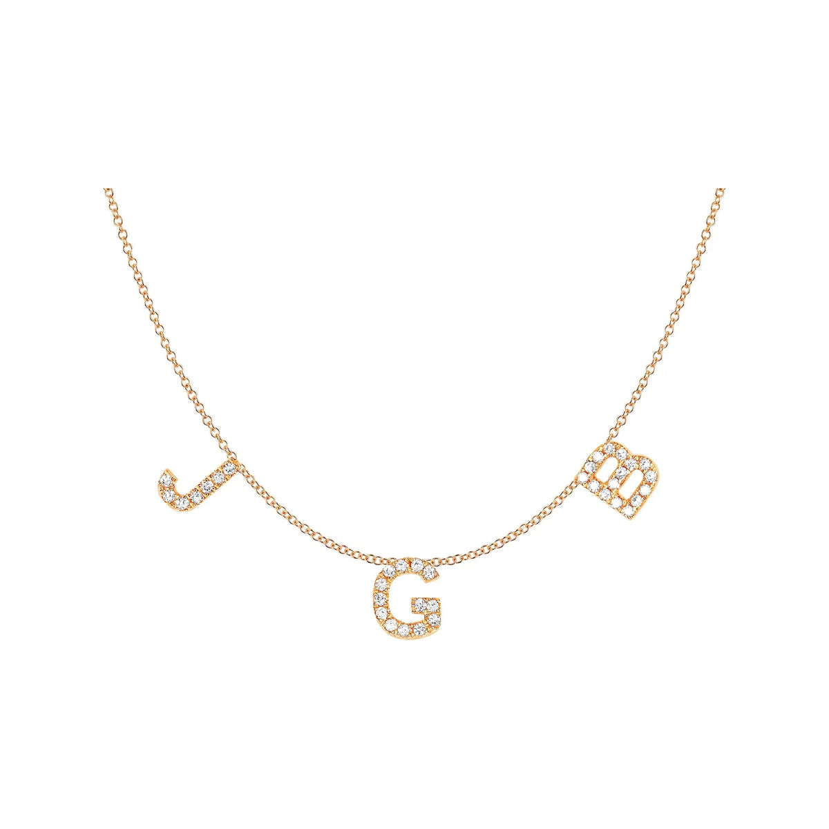 Diamond Triple Initial Necklace