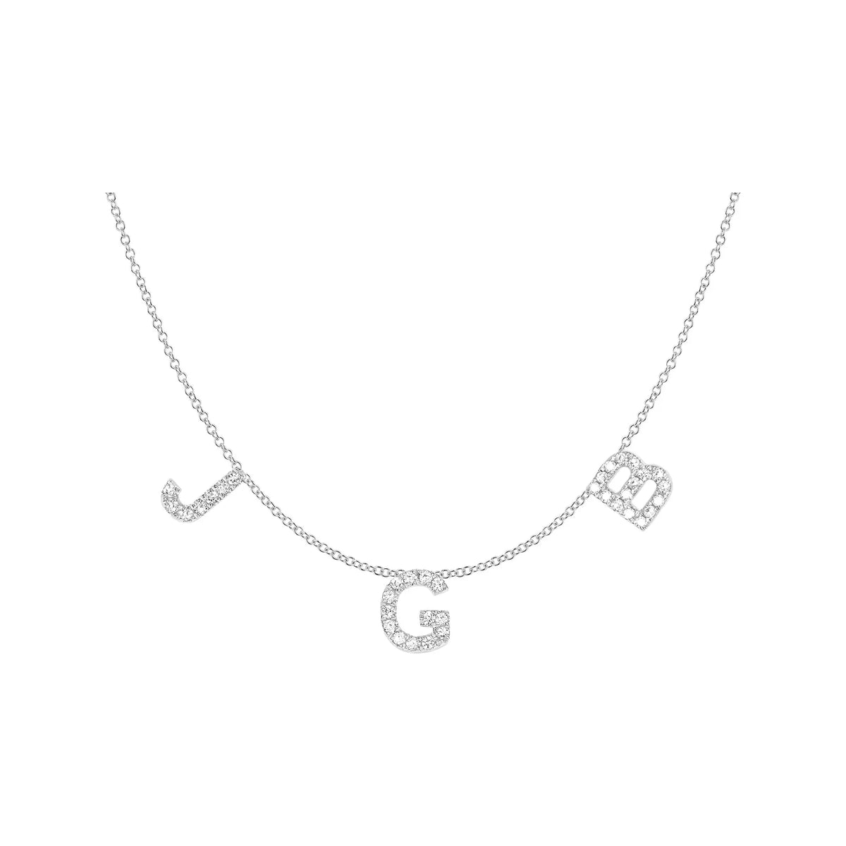 Diamond Triple Initial Necklace