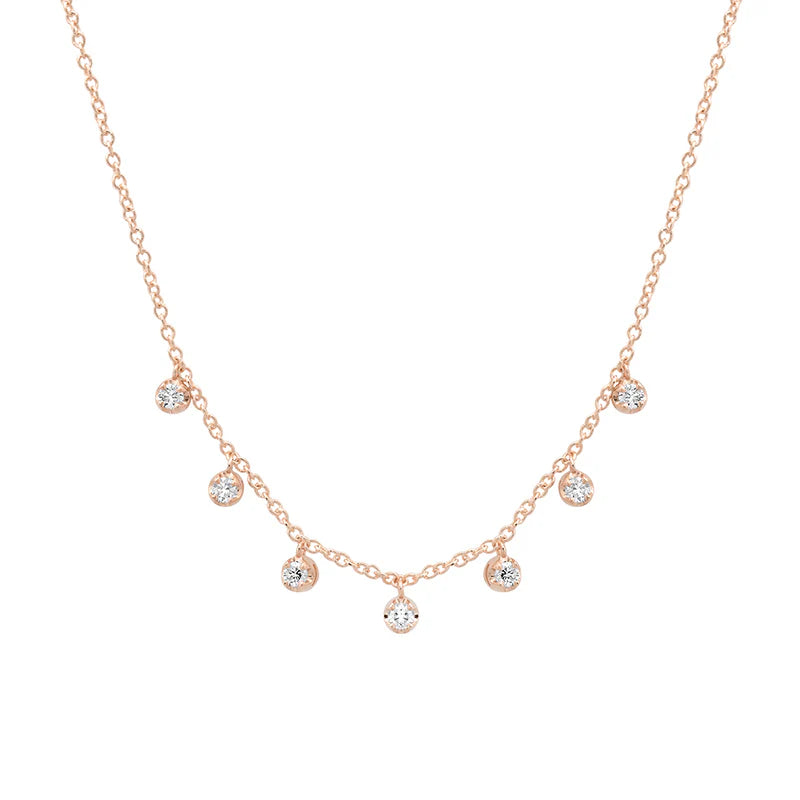 7 Diamond Illusion Set Dangle Necklace