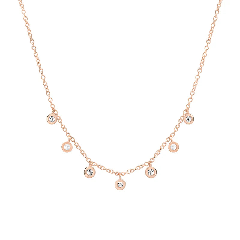 7 Diamond Illusion Set Dangle Necklace