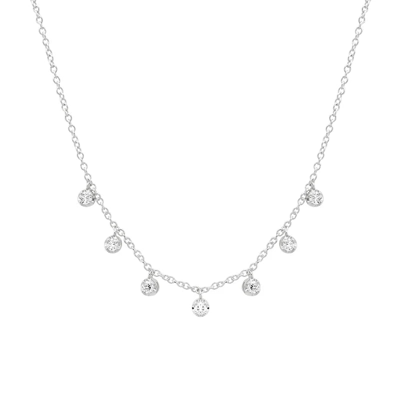 7 Diamond Illusion Set Dangle Necklace