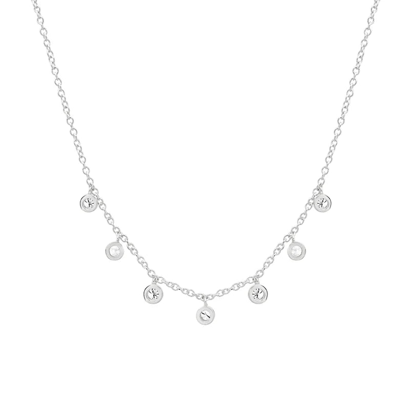 7 Diamond Illusion Set Dangle Necklace