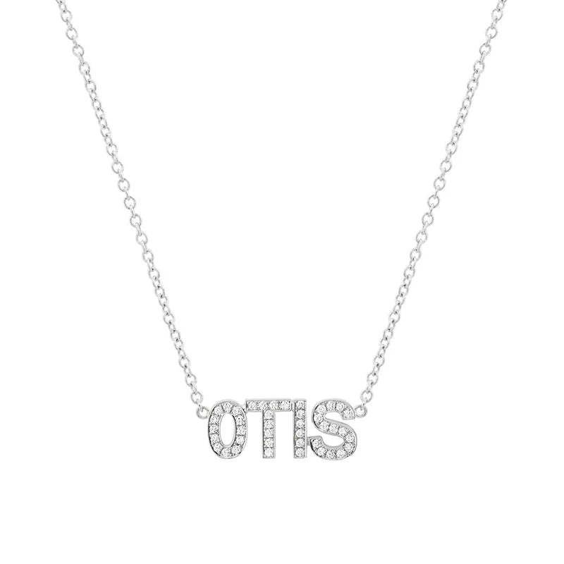 Custom Diamond Uppercase Word Necklace
