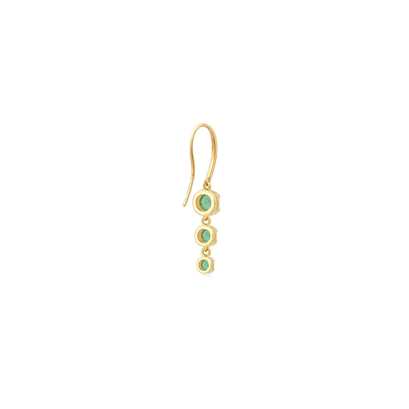 3 Graduated Illusion-Set Emerald Earrings