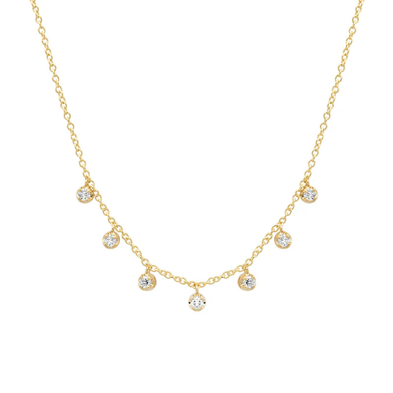 7 Diamond Illusion Set Dangle Necklace