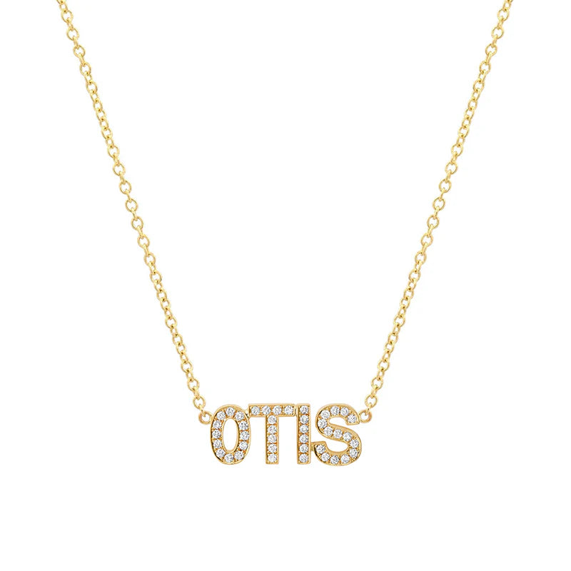 Custom Diamond Uppercase Word Necklace