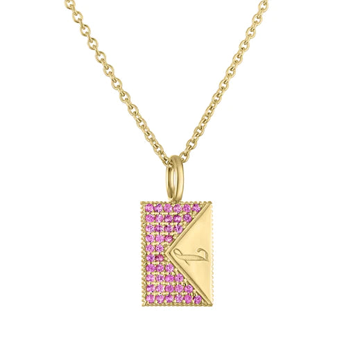 Dara Mini Pavé Envelope Charm Necklace
