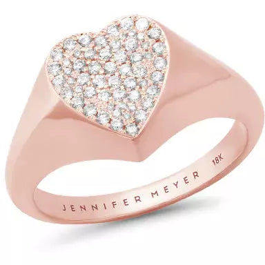 Diamond Heart Signet Ring