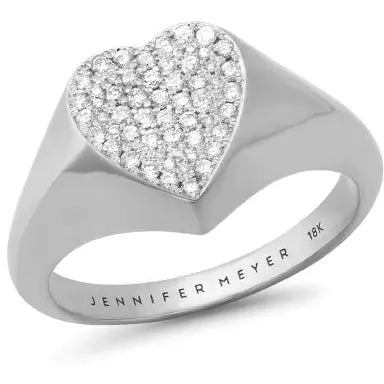 Diamond Heart Signet Ring