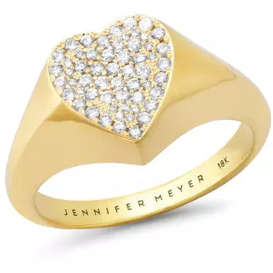 Diamond Heart Signet Ring