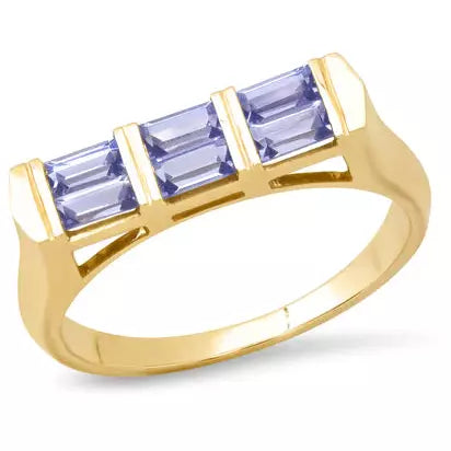 Double Baguette Stackable Tanzanite Ring