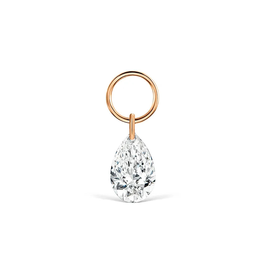 Pear Floating Diamond Charm