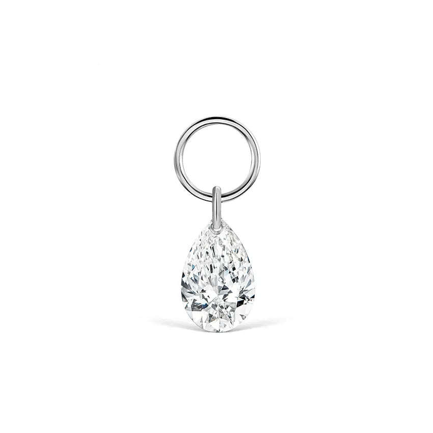 Pear Floating Diamond Charm