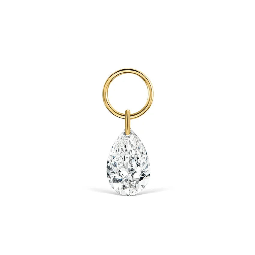 Pear Floating Diamond Charm