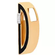 Slide-On Enamel Chunky Initial with Baguette