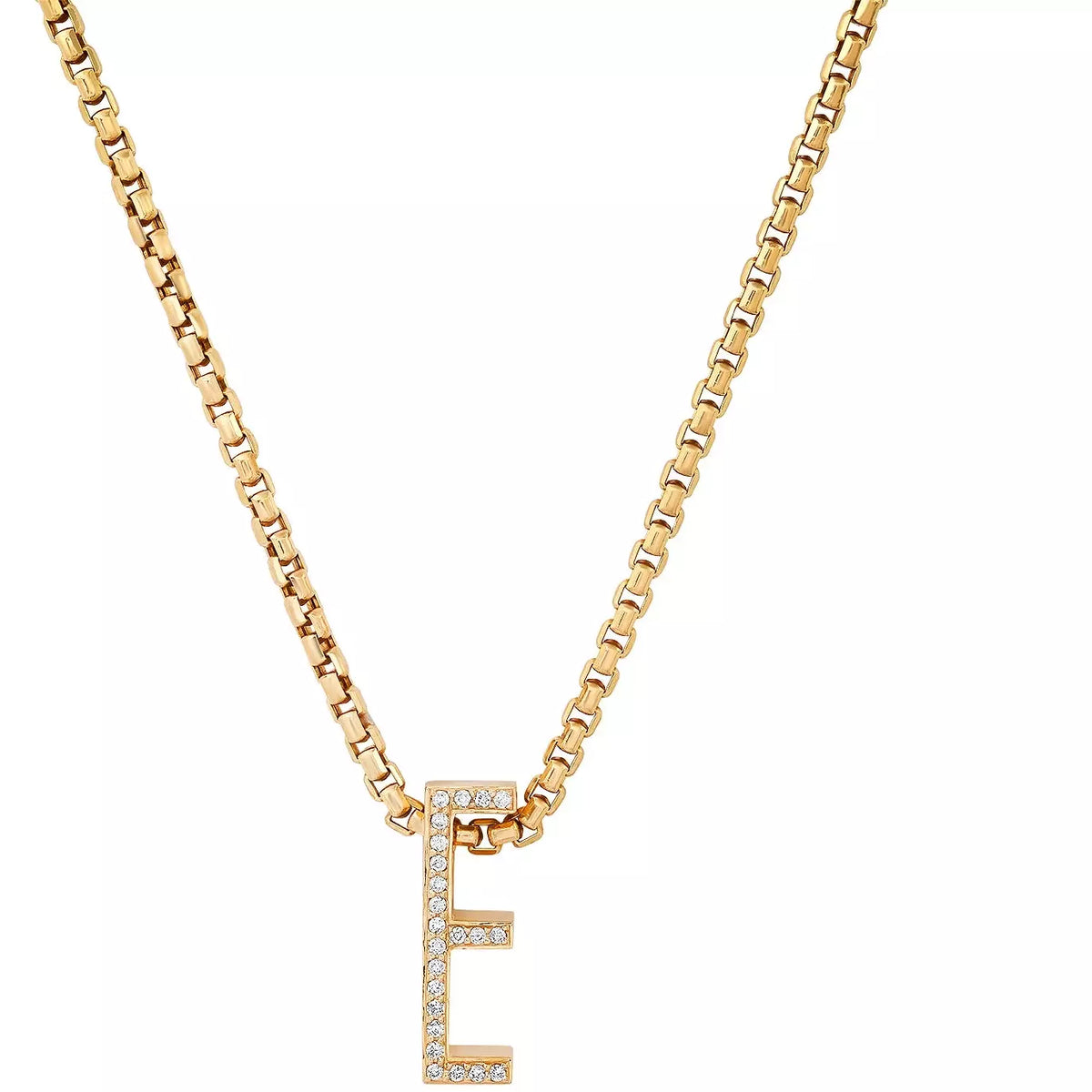 Slide-On Pave Chunky Initial Necklace