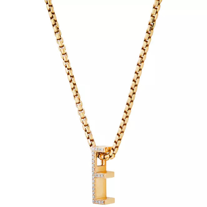 Slide-On Pave Chunky Initial Necklace