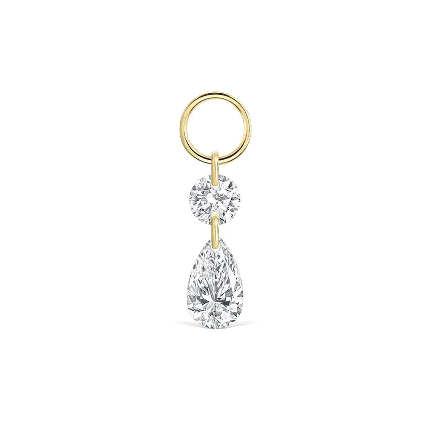 Floating Double Diamond Charm