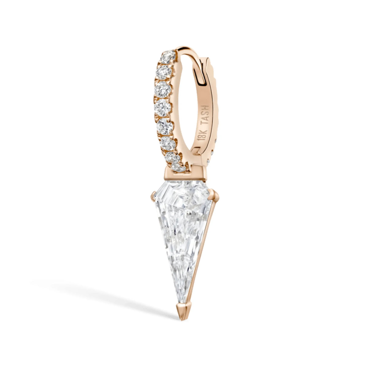Silhouette Diamond Long Spike Eternity Hoop Earring