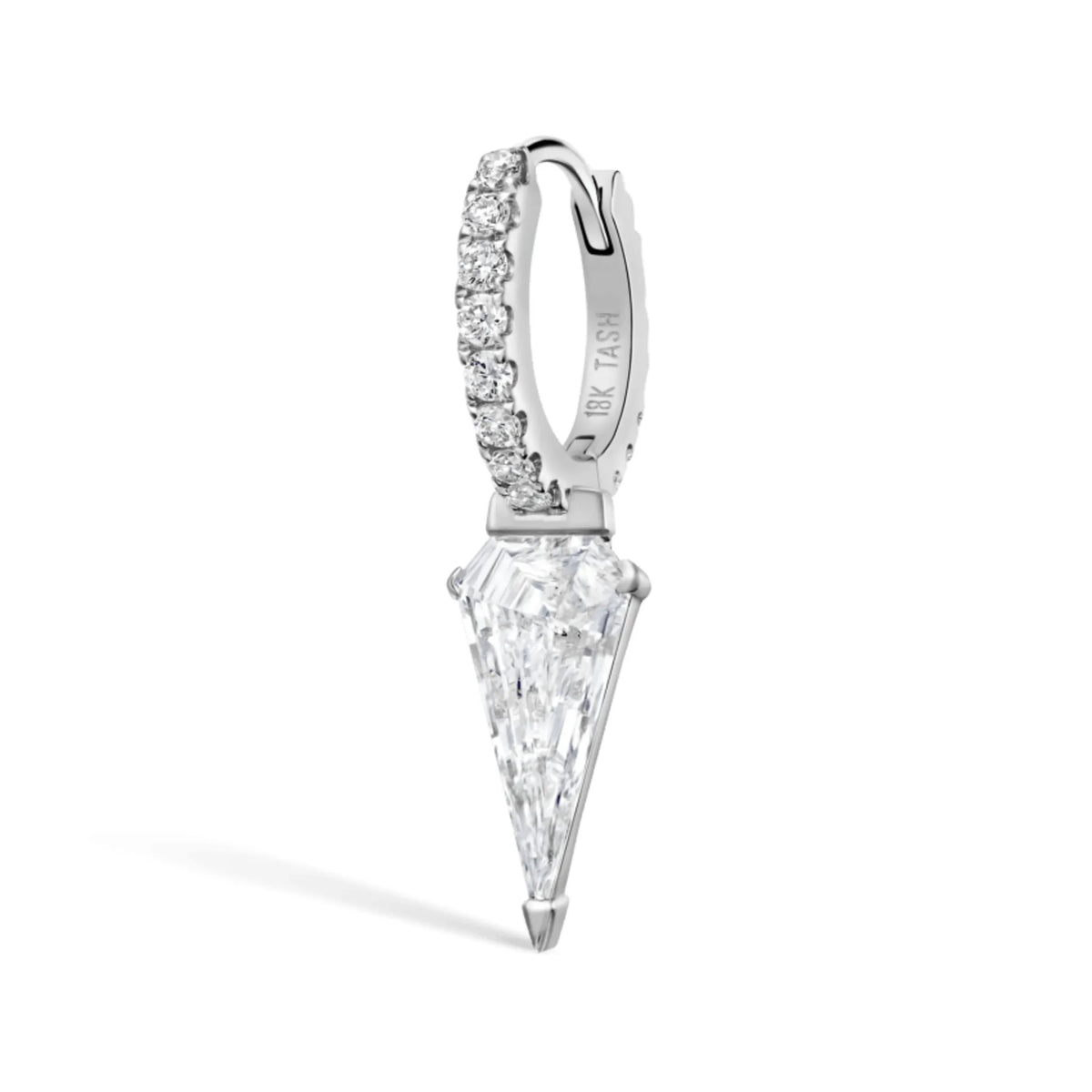 Silhouette Diamond Long Spike Eternity Hoop Earring