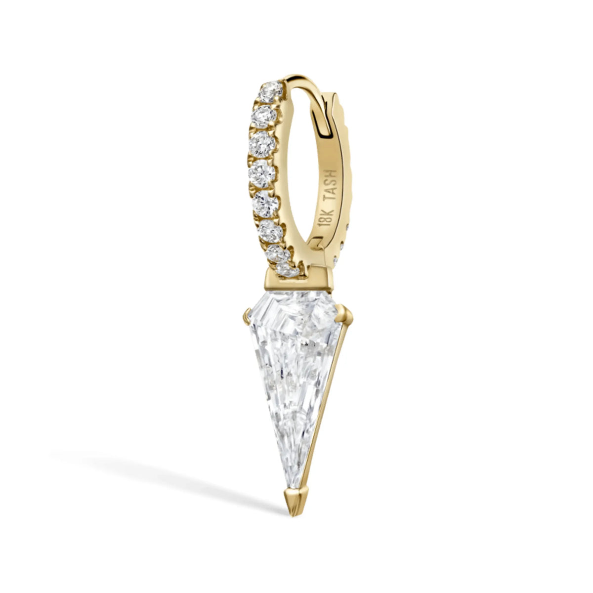 Silhouette Diamond Long Spike Eternity Hoop Earring