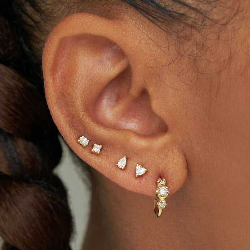 Mini Graduated Diamond Hoops